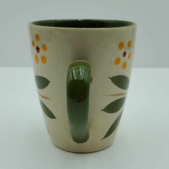 Temp-tations Old World Vivid Green Mugs Temptations Yellow Flower Floral Mugs - Picture 7 of 10
